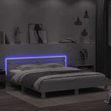 Bed Frame with LED without Mattress White 183x203 cm King - Top-Down View