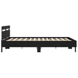 Bed Frame with LED without Mattress Black 183x203 cm King - Low Angle