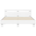 Bed Frame with LED without Mattress White 150x200 cm
