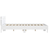 Bed Frame with LED without Mattress White 150x200 cm - Low Angle