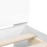Bed Frame with LED without Mattress White 150x200 cm
