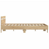 Bed Frame with LED without Mattress Sonoma Oak 150x200 cm - Low Angle
