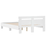 Bed Frame with LED without Mattress White 135x190 cm - Extra Image