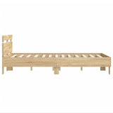 Bed Frame with LED without Mattress Sonoma Oak 135x190 cm - Low Angle