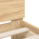 Bed Frame with LED without Mattress Sonoma Oak 135x190 cm