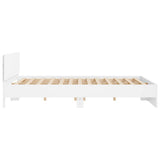 Bed Frame with LED without Mattress White 183x203 cm King - Low Angle