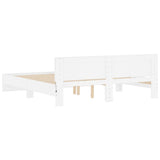 Bed Frame with LED without Mattress White 183x203 cm King - Extra Image