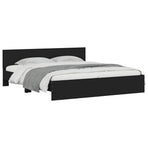 Bed Frame with LED without Mattress Black 183x203 cm King