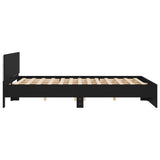 Bed Frame with LED without Mattress Black 183x203 cm King - Low Angle
