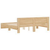 Bed Frame with LED without Mattress Sonoma Oak 183x203 cm King - Extra Image