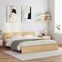 Bed Frame with LED without Mattress Sonoma Oak 180x200 cm