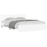 Bed Frame with LED without Mattress White 150x200 cm - Side View