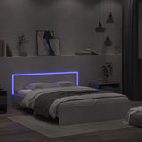 Bed Frame with LED without Mattress White 150x200 cm - Top-Down View