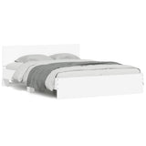 Bed Frame with LED without Mattress White 150x200 cm - 45-Degree Angle
