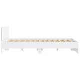 Bed Frame with LED without Mattress White 150x200 cm - Low Angle