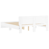 Bed Frame with LED without Mattress White 150x200 cm - Extra Image