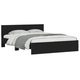 Bed Frame with LED without Mattress Black 150x200 cm - Side View
