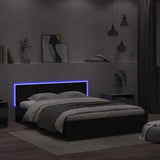 Bed Frame with LED without Mattress Black 150x200 cm - Top-Down View