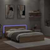 Bed Frame with LED without Mattress Sonoma Oak 150x200 cm
