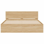 Bed Frame with LED without Mattress Sonoma Oak 150x200 cm