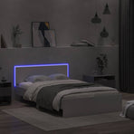 Bed Frame with LED without Mattress White 135x190 cm