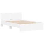 Bed Frame with LED without Mattress White 135x190 cm