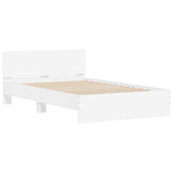Bed Frame with LED without Mattress White 135x190 cm - Rear View