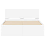 Bed Frame with LED without Mattress White 135x190 cm