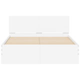 Bed Frame with LED without Mattress White 135x190 cm - Close-Up Angle
