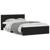 Bed Frame with LED without Mattress Black 135x190 cm - 45-Degree Angle