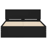 Bed Frame with LED without Mattress Black 135x190 cm - Close-Up Angle