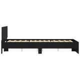 Bed Frame with LED without Mattress Black 135x190 cm - Low Angle