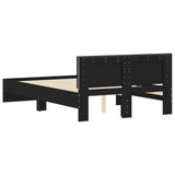 Bed Frame with LED without Mattress Black 135x190 cm - Extra Image