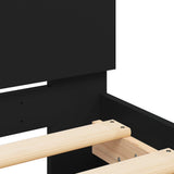 Bed Frame with LED without Mattress Black 135x190 cm