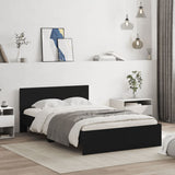 Bed Frame with LED without Mattress Black 135x190 cm