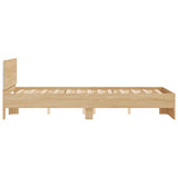 Bed Frame with LED without Mattress Sonoma Oak 135x190 cm - Low Angle