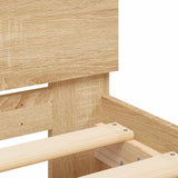 Bed Frame with LED without Mattress Sonoma Oak 135x190 cm - Extra Image