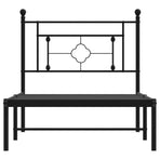 Metal Bed Frame without Mattress with Headboard Black 90x190 cm