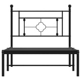 Metal Bed Frame without Mattress with Headboard Black 90x190 cm - 45-Degree Angle