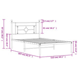 Metal Bed Frame without Mattress with Headboard Black 107x203 cm King Single - Extra Image