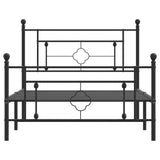 Metal Bed Frame without Mattress with Footboard Black 107x203 cm King Single