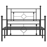 Metal Bed Frame without Mattress with Footboard Black 107x203 cm King Single - 45-Degree Angle