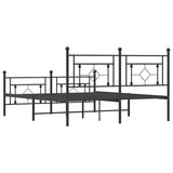 Metal Bed Frame without Mattress with Footboard Black 150x200 cm - Low Angle
