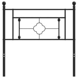 Metal Headboard Black 90 cm - Side View