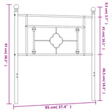 Metal Replace Headboard Black 90 cm