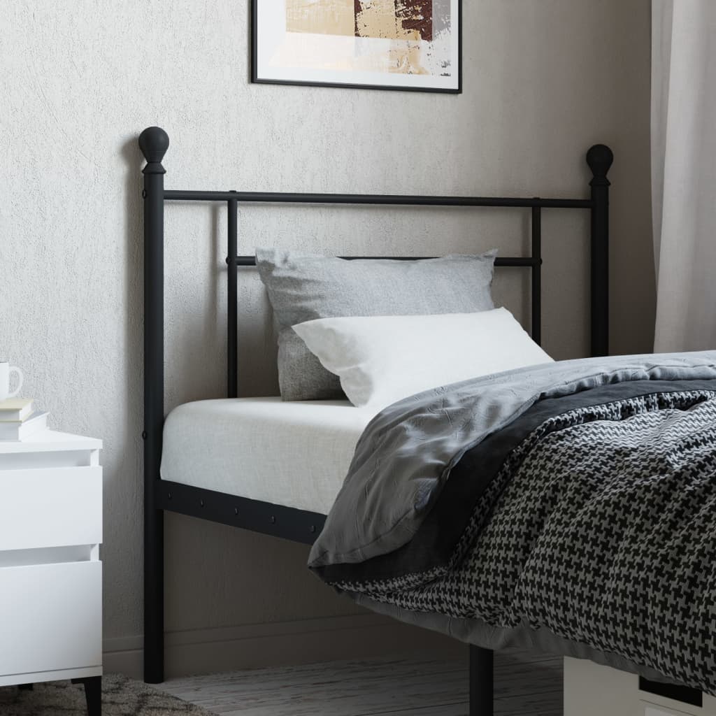 Metal Replace Headboard Black 90 cm
