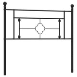Metal Headboard Black 107 cm King Single - Front View