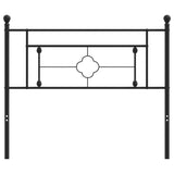 Metal Headboard Black 107 cm King Single - Side View