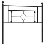 Metal Headboard Black 107 cm King Single - 45-Degree Angle