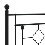 Metal Headboard Black 107 cm King Single - Rear View